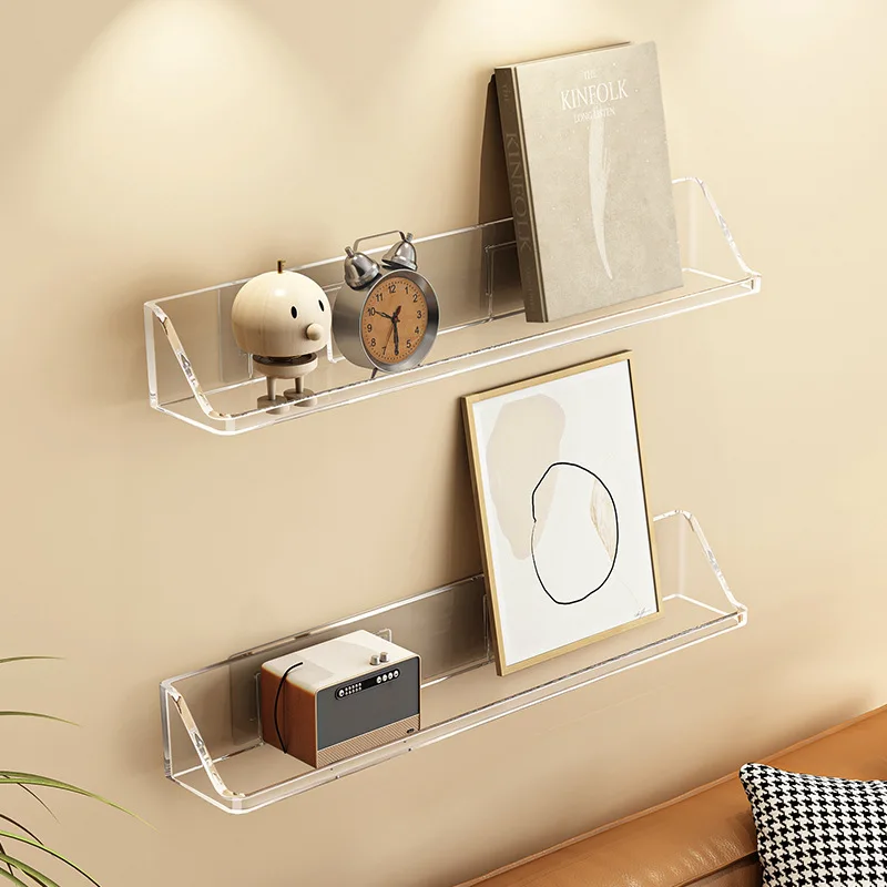 

Clear Acrylic Shelves for Wall Storage,Floating Shelves Display Ledge Wall Shelves for Bedroom,Living Room,Bathroom, Kitchen