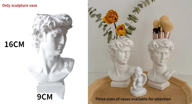 Unleash your creativity with the Epoxy Resin Silicone Mold David Head Vase Silicone Molds Pot Gypsum Mold Pen Holder Flowerpot Vase Potted Clay Moulds.