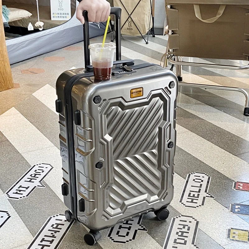 Young trendy travel luggage strong durable thickened trolley suitcase men women carry on luxury case 20/24/28 inch password box