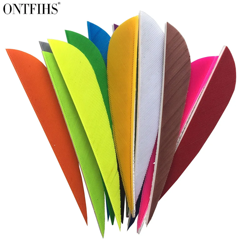 Archery Arrow Feathers 50 Pcs Right Wing 3 Inch Water Drop Shape For Bamboo Carbon Shaft