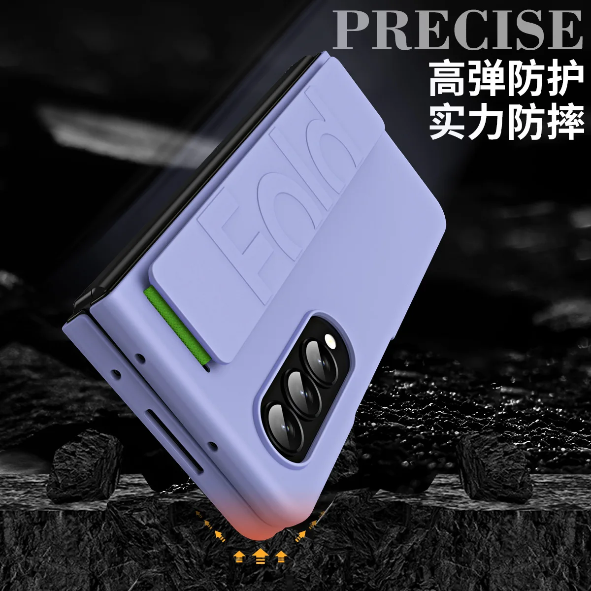 Matte Silky Hard Plastic Grip Case Strap Samsung Galaxy Z Fold 5 3 4 2 Wristband Elastic Armor Cover Z Fold5 Fold4 Fold3 phone case