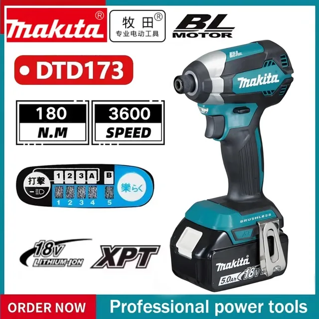Makita DTD173 bleu 18V Perceuse à percussion sans balais au lithium-ion, outil multifonctionnel, outil électrique, perceuse, outil à percussion 1