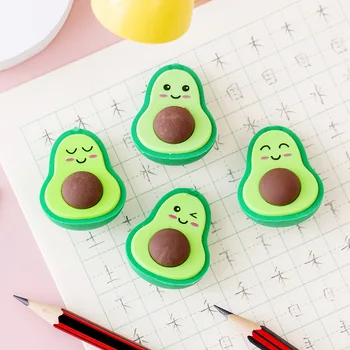 4 pezzi carino Kawaii avocado studente di cancelleria forniture per ufficio scolastico gomme da cancellare per bambini regalo gomma da matita creativa
