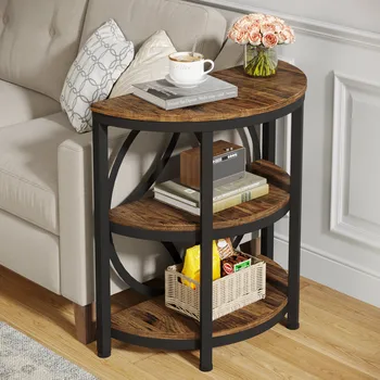 3-Tier Half-Round Industrial End Table 1