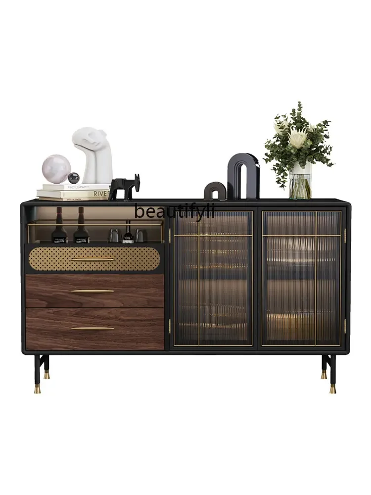 

Italian-Style Light Luxury Sideboard Dining Room High-Grade Glass Wine Cabinet Storage Rack Curio Cabinet