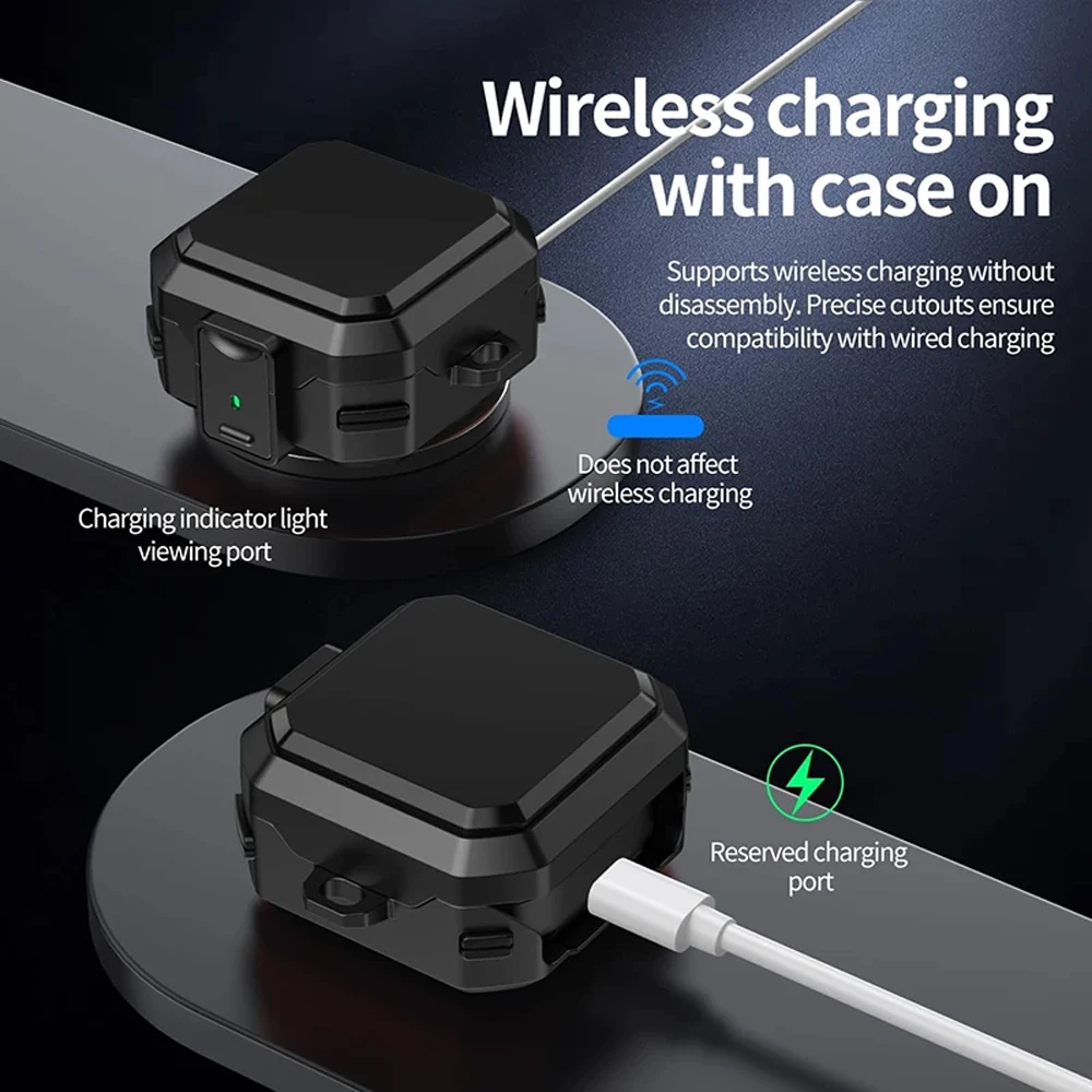 Shockproof Earphone Protection Case with Keychain Accessories - Full Protection Cover