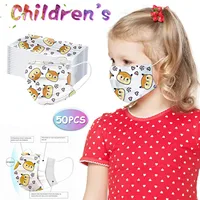 50pc Children Disposable Print Face Mask Industrial 3ply Ear Loop Mascarilla Para Polvo Cubre Bocas Desechables Disposable Mouth 1