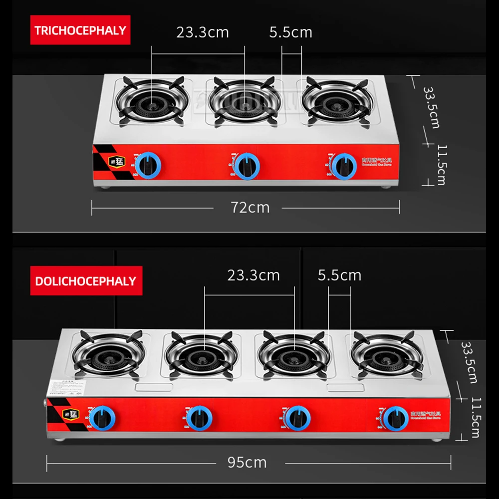 Kitchen Gas Stove Cooktop Multi Burners Desktop Commercial Gasbrenner Encimeras De Gas Para Cocinas