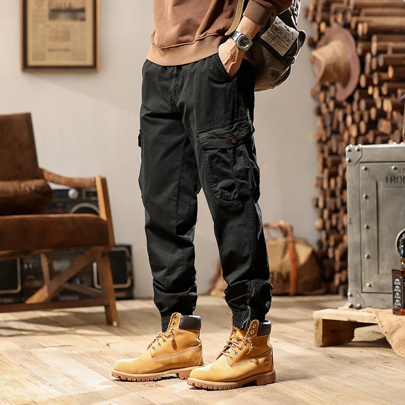 Japanese, Korean, European and American style workwear pants for men, simple and versatile, high street 2024 new casual pants, s
