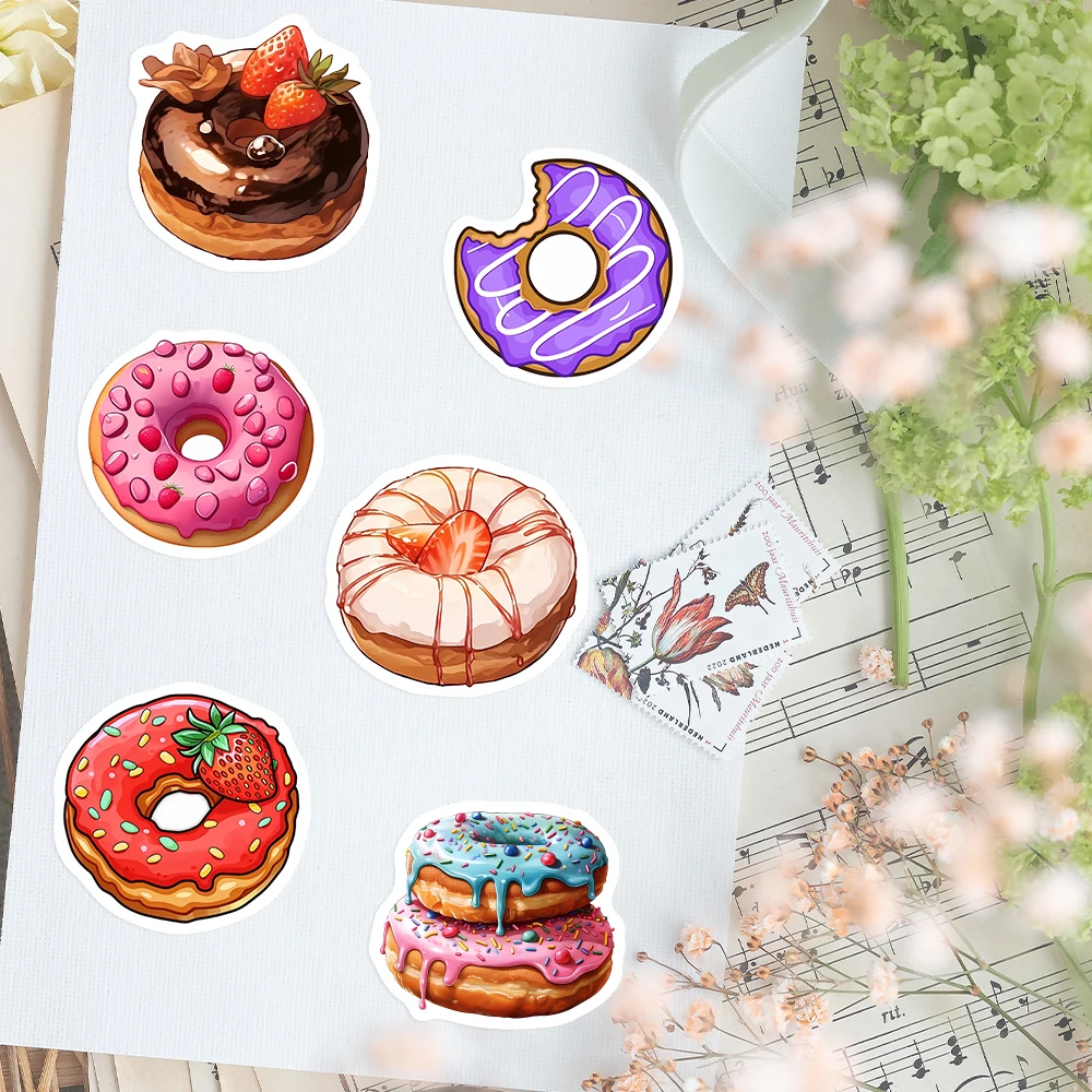 Cute Donut Dessert Stickers DIY Kids Toy Gift Decal for Phones Laptops Cars Scrapbooking Luggage Decorative Graffiti Waterproof cartoon stickers,decorative stickers,self adhesive stickers,adhesive stickers,decorative labels stickers,cartoon sticker,diy scrapbooking accessories