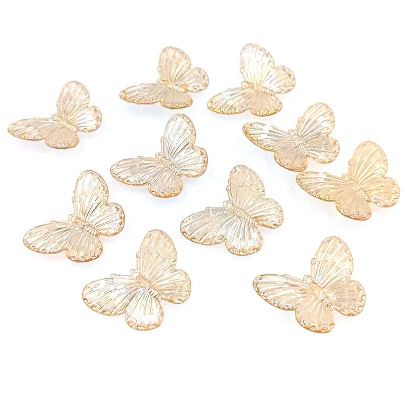 Set of 10 Large Colorful Laser Butterfly Beads for DIY Jewelry Making and Crafting