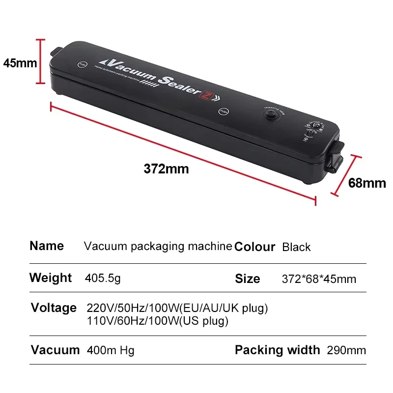 ABX Food Vacuum Sealer with 10pcs Vacuum Bags