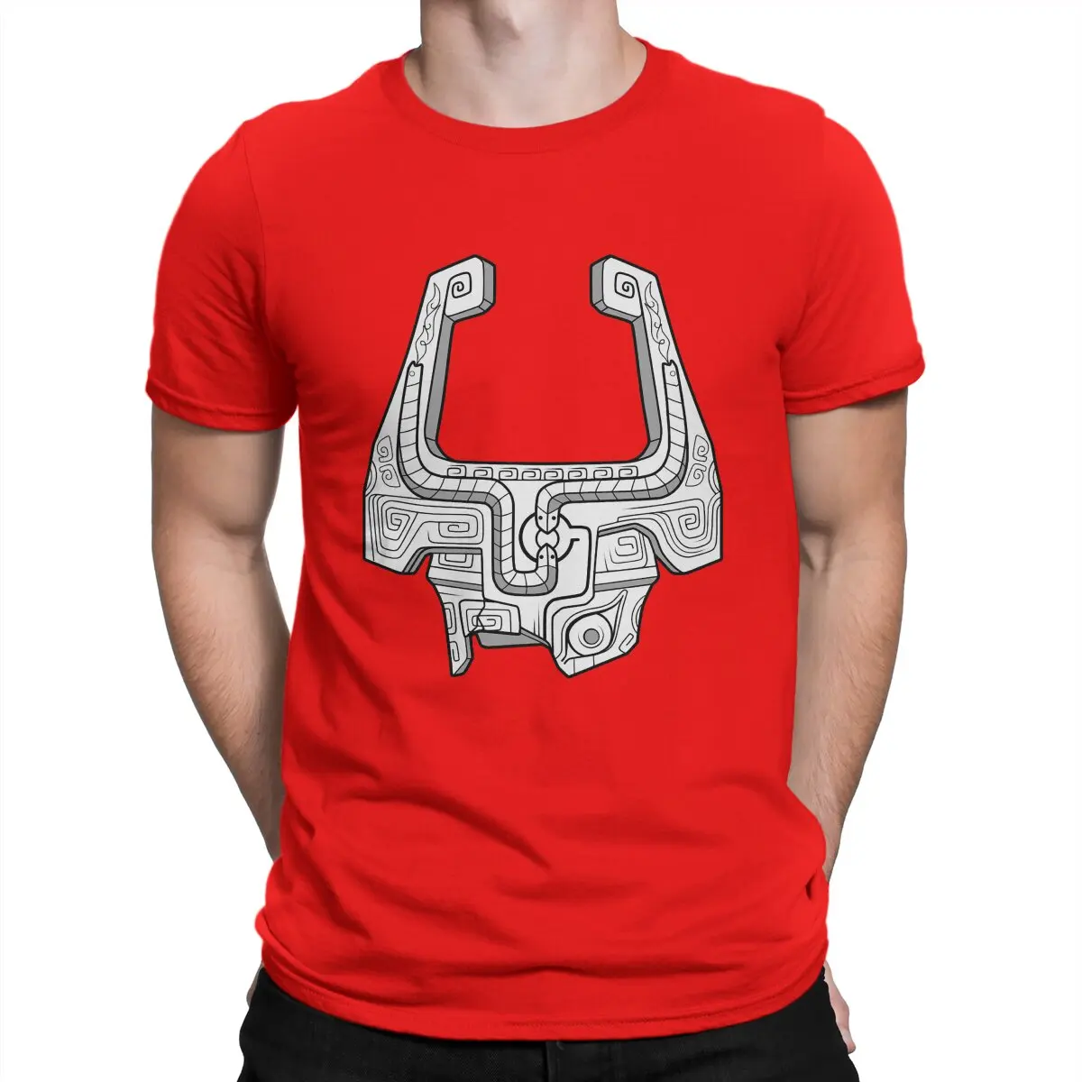thumbnail image 1 of Camiseta creativa Z-Zelda para hombre, camiseta de algodón puro con cuello redondo y casco de Midna de la Princesa Crepuscular, regalos de cumpleaños únicos., 1 of 7