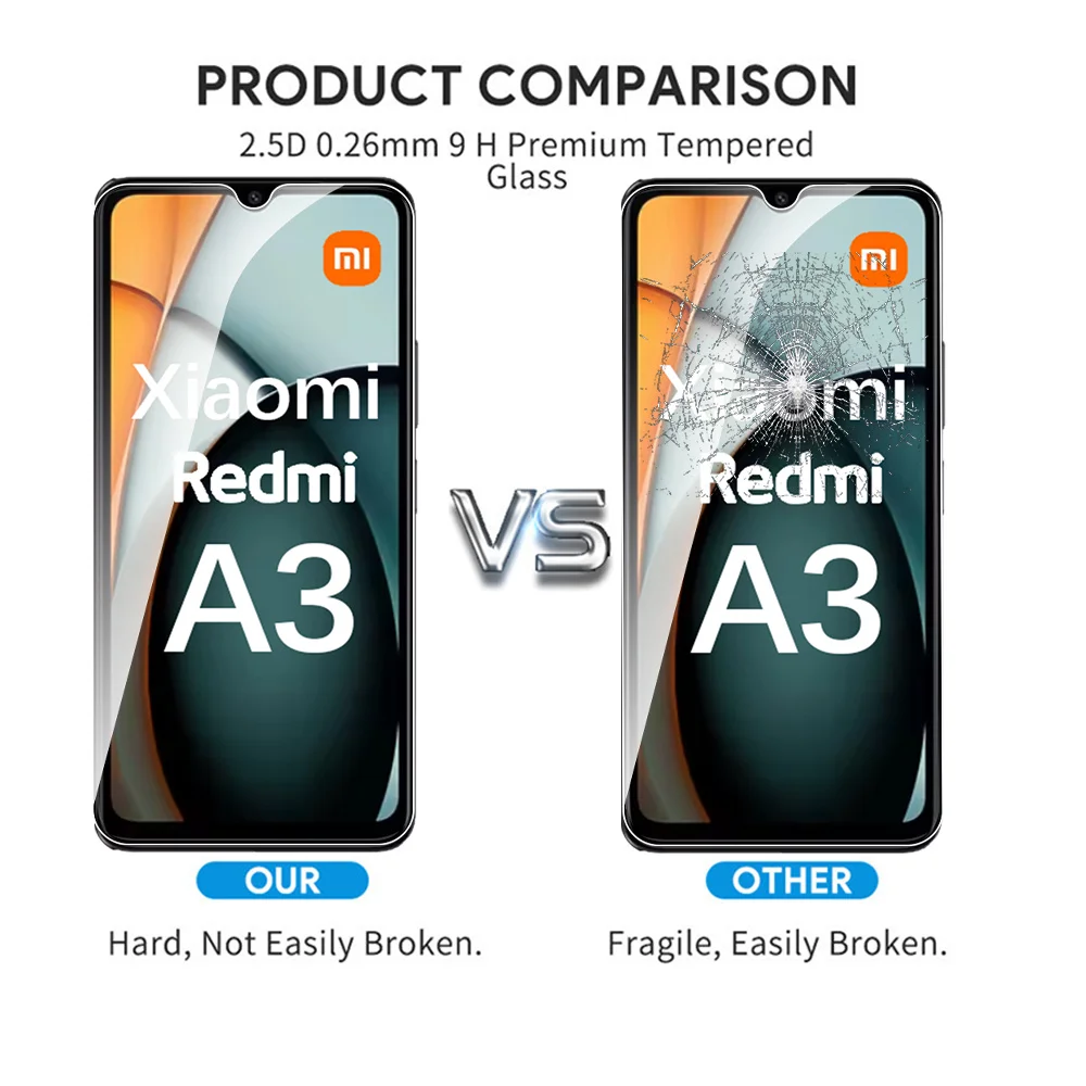 1-5 قطعة ل Xiaomi Redmi A3 الزجاج المقسى ل Redmi A...
