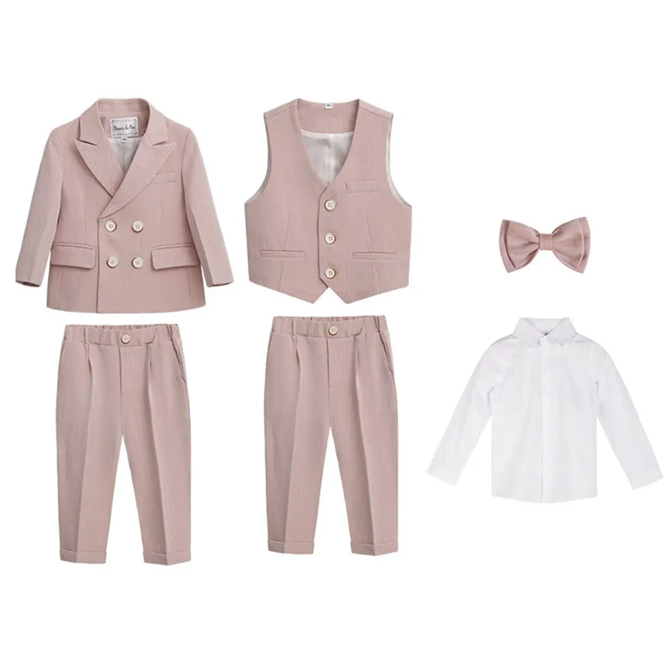 

Baby Outfit Teenager Elegant Costume Boy Pink Blue Green Party Tuxedo Kids Formal Birthday Clothes Gentlemen Pageant Suit