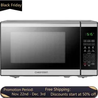 Desktop microwave oven 0.7 cubic feet stainless steel microwave oven 700 watts, with 10 power levels and mute function 1