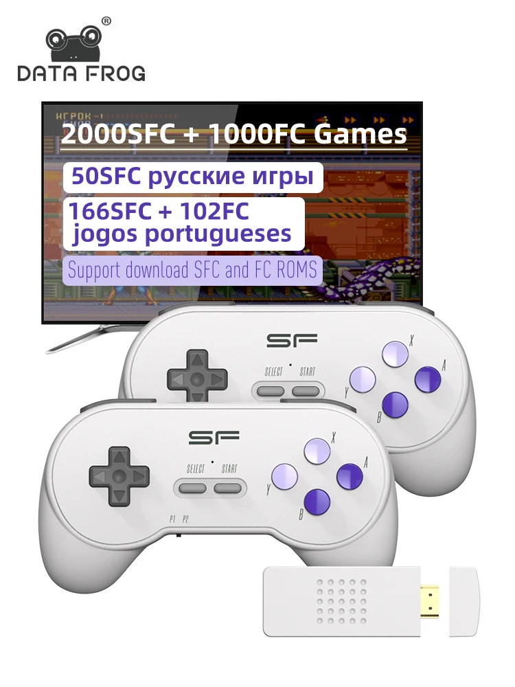 

DATA FROG Wireless HDMI-compatible Console For Super Nintendo SNES NES 3000+ Retro 16 Bit Game Stick For SFC GAME 2022