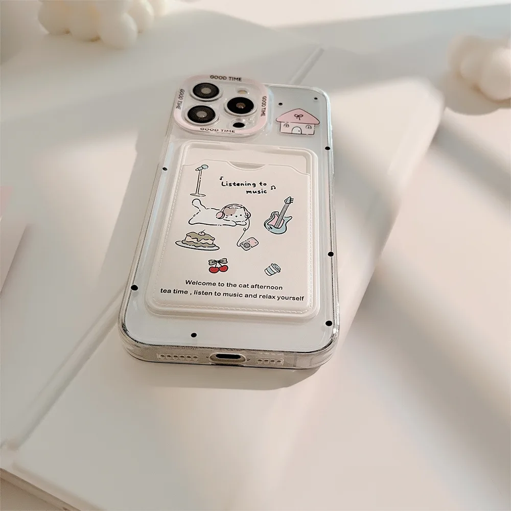 Korean Cute Cat Card Holder Phone Case For iPhone 17 16 15 thumbnail 6
