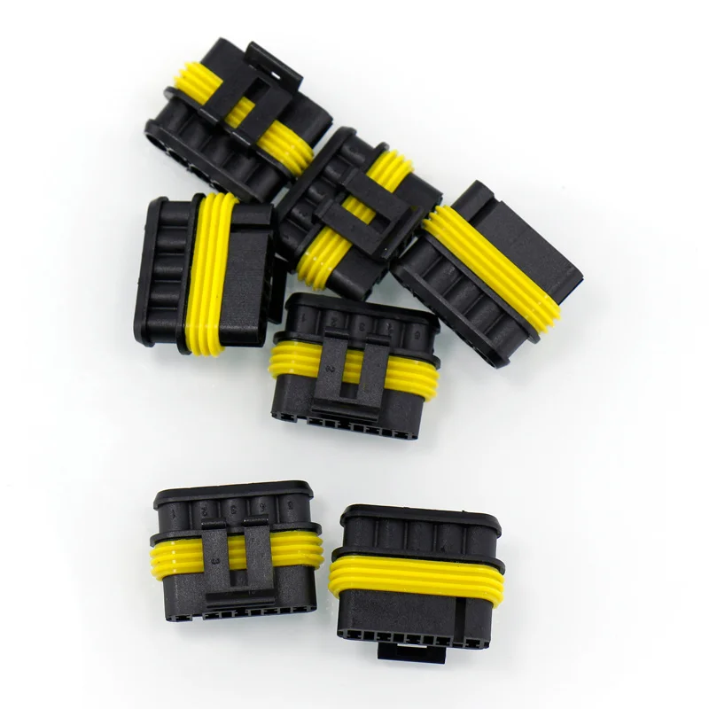 10 set Kit 1/2/3/4/5/6 pins Way AMP Super seal Waterproof Electrical Wire Connector Plug for car waterproof connecto