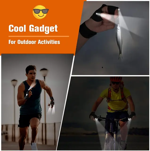 편안하고 튼튼한 LED 반 손가락 장갑으로 야간 활동의 편리함과 안전성 향상