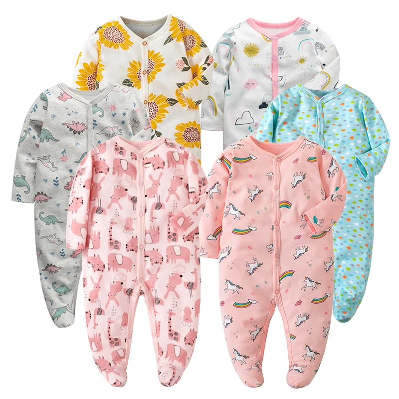 Baby Clothes 0-12Months Baby Rompers Newborn Girls&Boys 100%Cotton Long Sleeve Infant Clothing Pajamas Overalls
