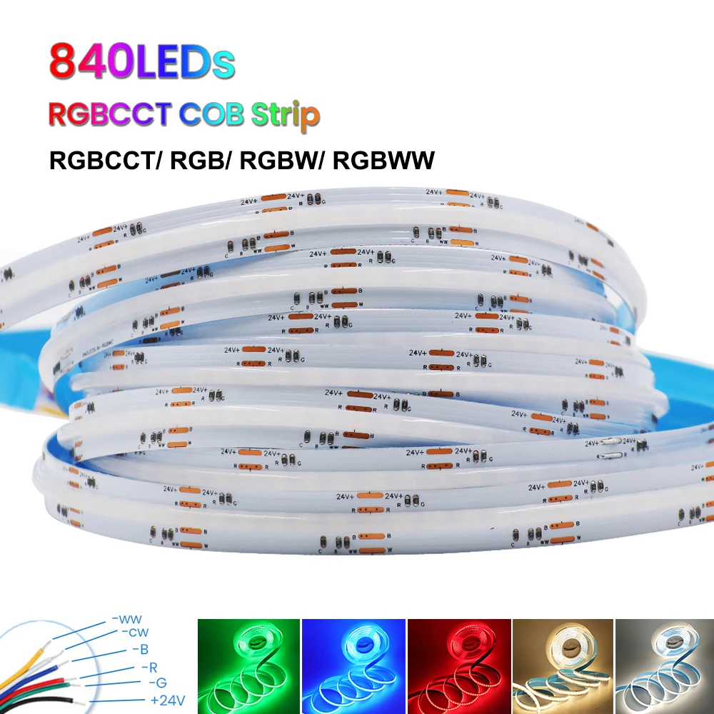 5M WIFI RGBCCT LED Streifen 24V RGBW 5in1 Mit Controller Und
