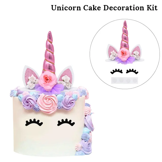 1Set Rainbow Unicorn Balloon 32 inch Number Foil Balloons 1st Kids Unicorn Theme Birthday Party Decorations Baby Shower Globos 1set cake decor