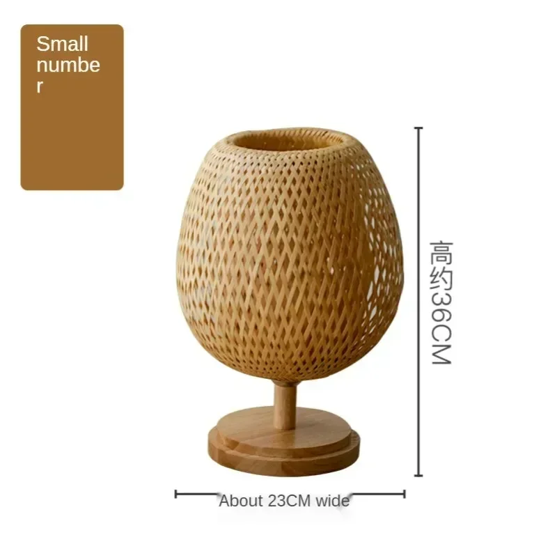 High-End Japanese-Style Solid Wood Decorative Table Lamp Creative Bamboo Zen New Chinese Bedroom Bedside Lamp