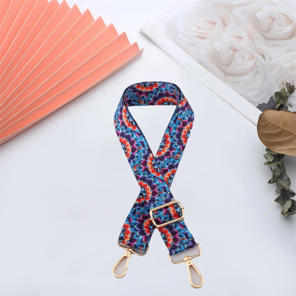 

Wide Bag Strap Nylon Adjustable Crossbody Ethnic Style Colourful Pattern Handbag Camera Accessories Replacement Shoulder Straps