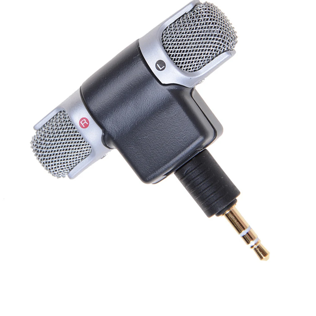 Portable Microphone Mini PC Phone 3 5mm Dual Channel Digital Mic Voice Sound Recorder