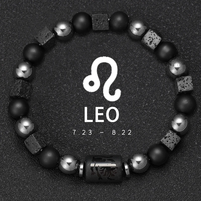 12 Zodiac Bracelets Natural Stone Cancer Virgo Leo Libra Bracelet Couples Friendship Gifts Bracelets jewelry 남자 팔찌