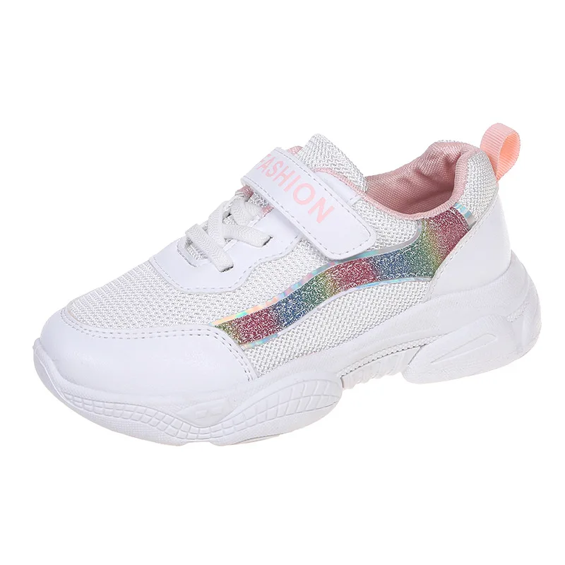 

White Mesh Sneakers Cute Girls Casual Shoes Student Kids Summer Sock Footwear Fashion Children Sport Shoes Tenis Running Autumn