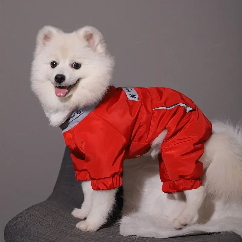 

Одежда для собак осень-зима толстый флисовый четырехногий Расширенный ошейник со светоотражающей полосой зимняя одежда для маленьких собак