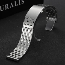 Premium Stainless Steel Watch Strap with Metal Folding Buckle - Versatile Sizing and Stylish Design - 28mm (Silver)