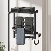 ‌ ราวแขวนผ้าอุ่นอัจฉริยะ, ราวตากผ้าแบบไม่ต้องเจาะ, ชั้นวางอุ่นด้วยคาร์บอนไฟเบอร์, อุปกรณ์จัดระเบียบห้องน้ำประหยัดพลังงานป้องกันไรฝุ่น 1