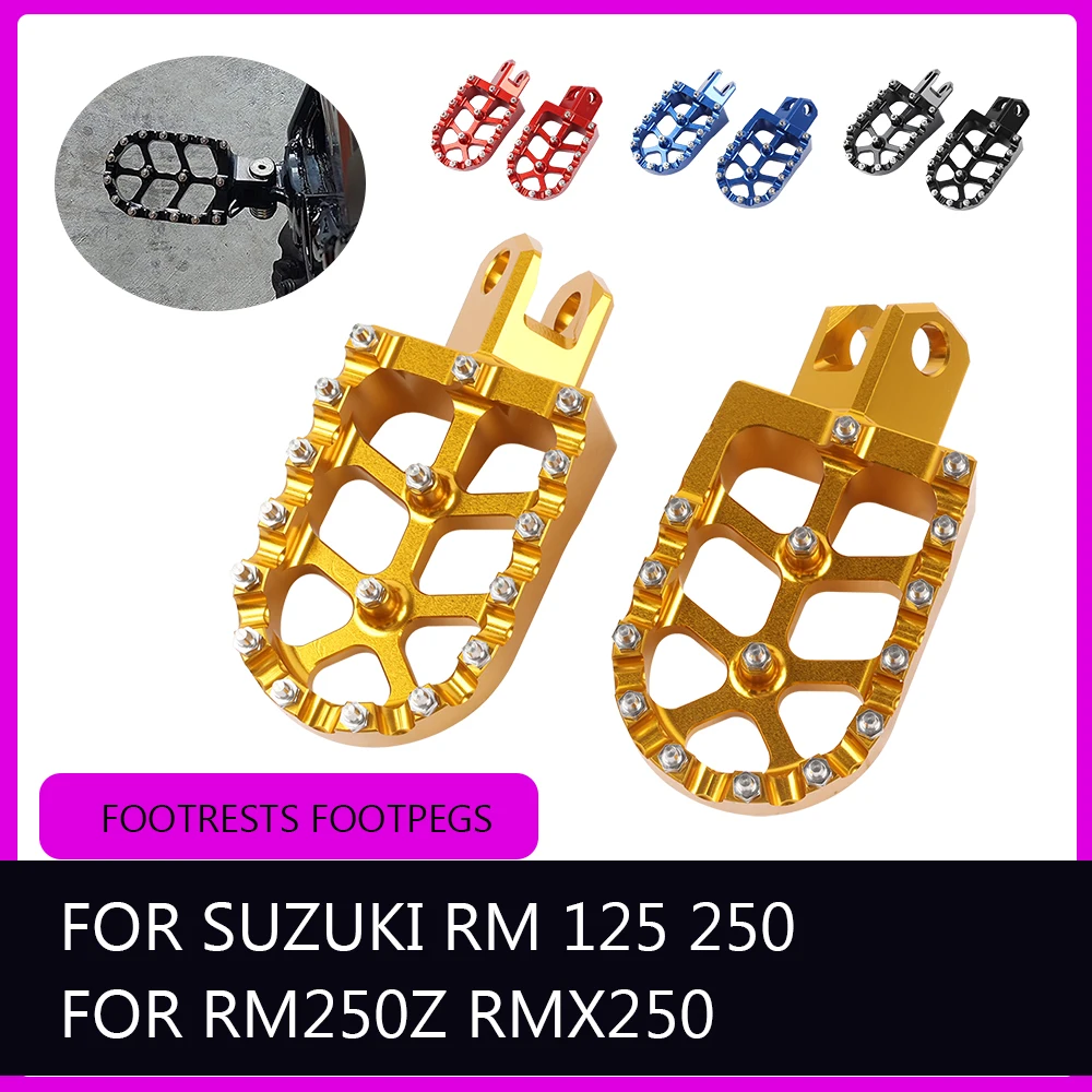 For SUZUKI RM125 RM250 RM250Z RMX250 RM 125 RM 250 Z 2006 RMX 250 Accessories Footrests Footpegs Foot Pegs Rests Pedals Parts