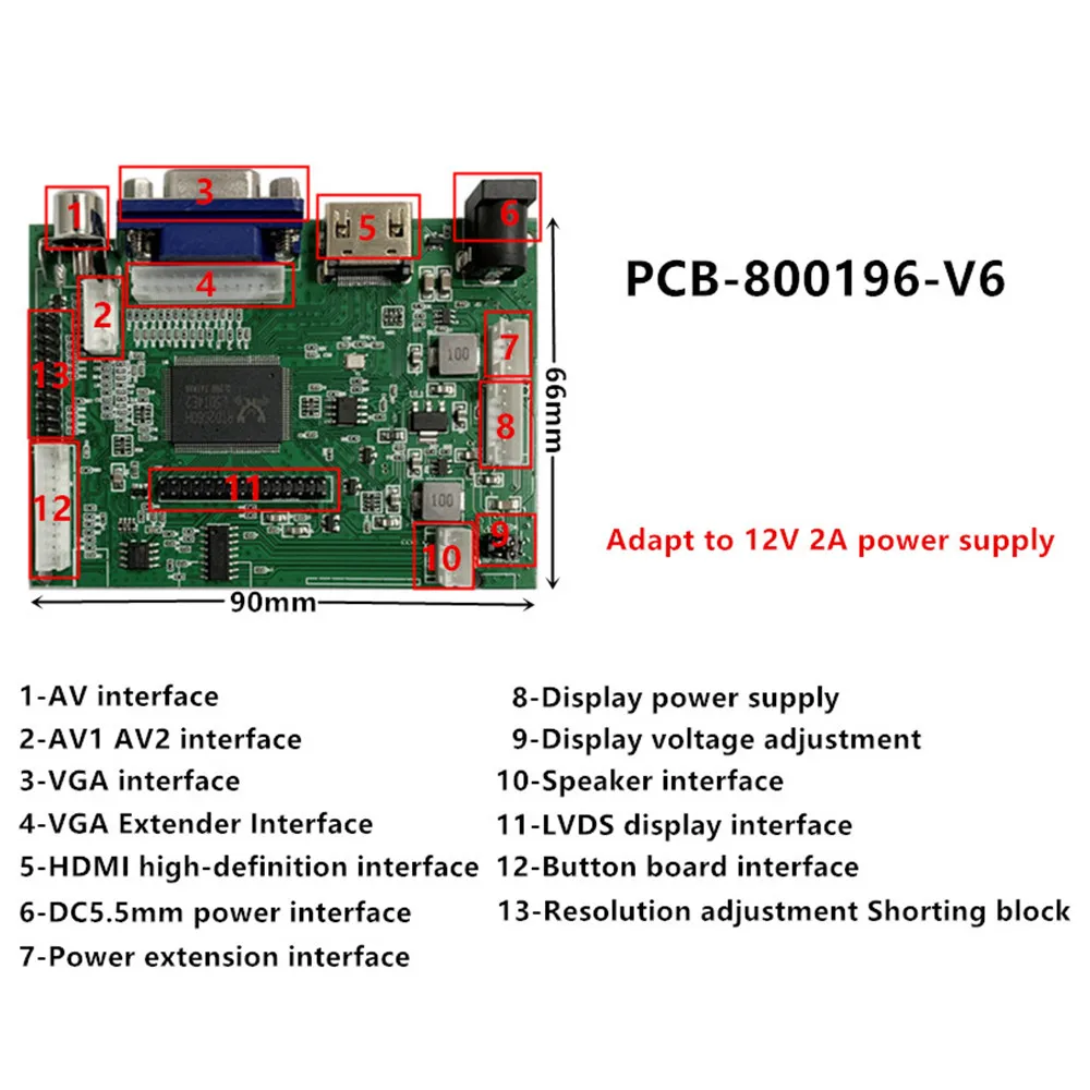 Bordo lcd a 8 pollici del Driver di controllo dell'esposizione