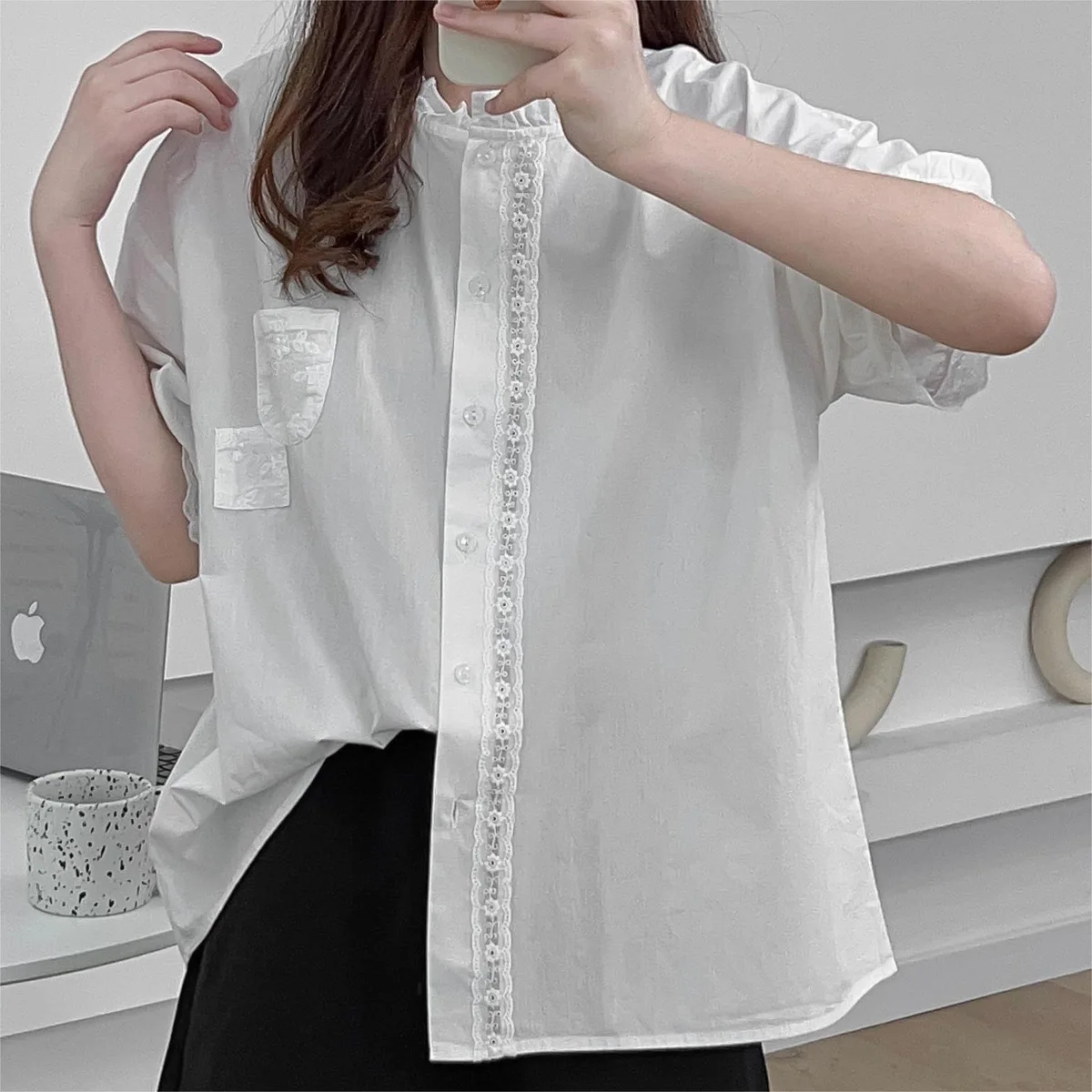 

Элегантные женские блузки корейская мода y2k Стильная белая кружевная вышитая шикарная Женская Блузка роскошная дизайнерская одежда женские топы