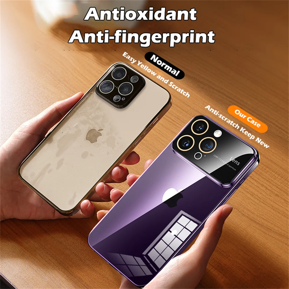 Luxury Original Plating Clear Phone Case with Full Lens Protection & Shockproof Cover