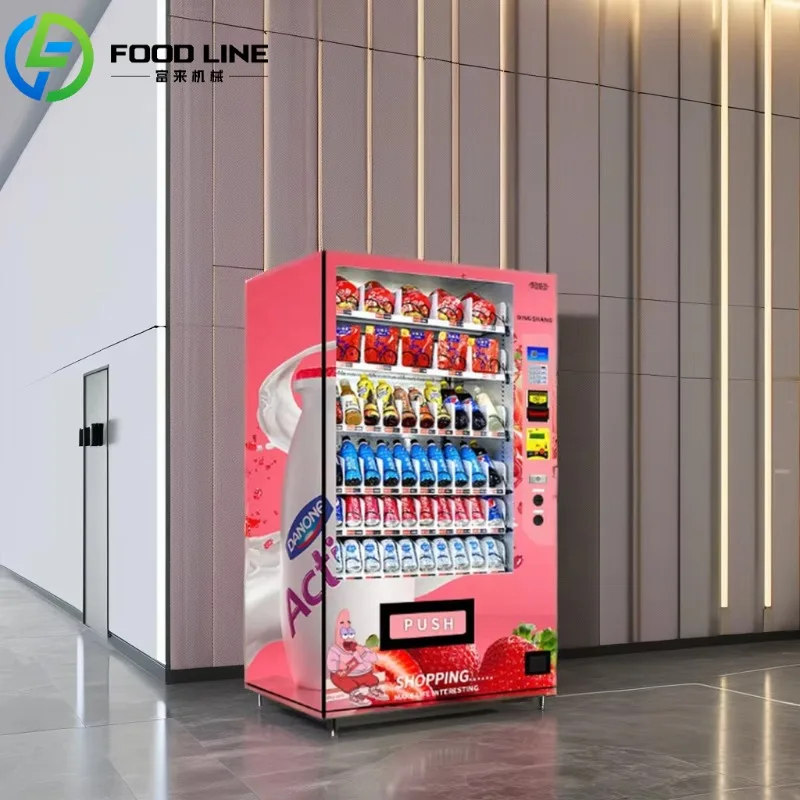 Custom commercial combination vending machine Beverage snack Non-refrigerated food dispenser Support credit card coin payment