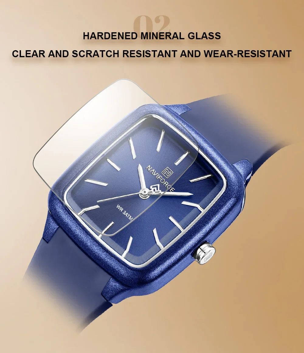 NAVIFORCE NF5055 ساعة يد كوارتز نسائية خفيفة الوزن...