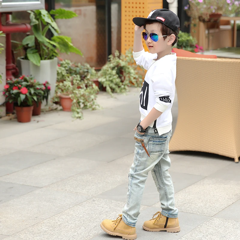 1PC Kids Baby Boys Jeans Cotton Clothes Clothing Pants Toddler Infant Boy Tops Denim Trousers Children Wears 4-11 Yeas