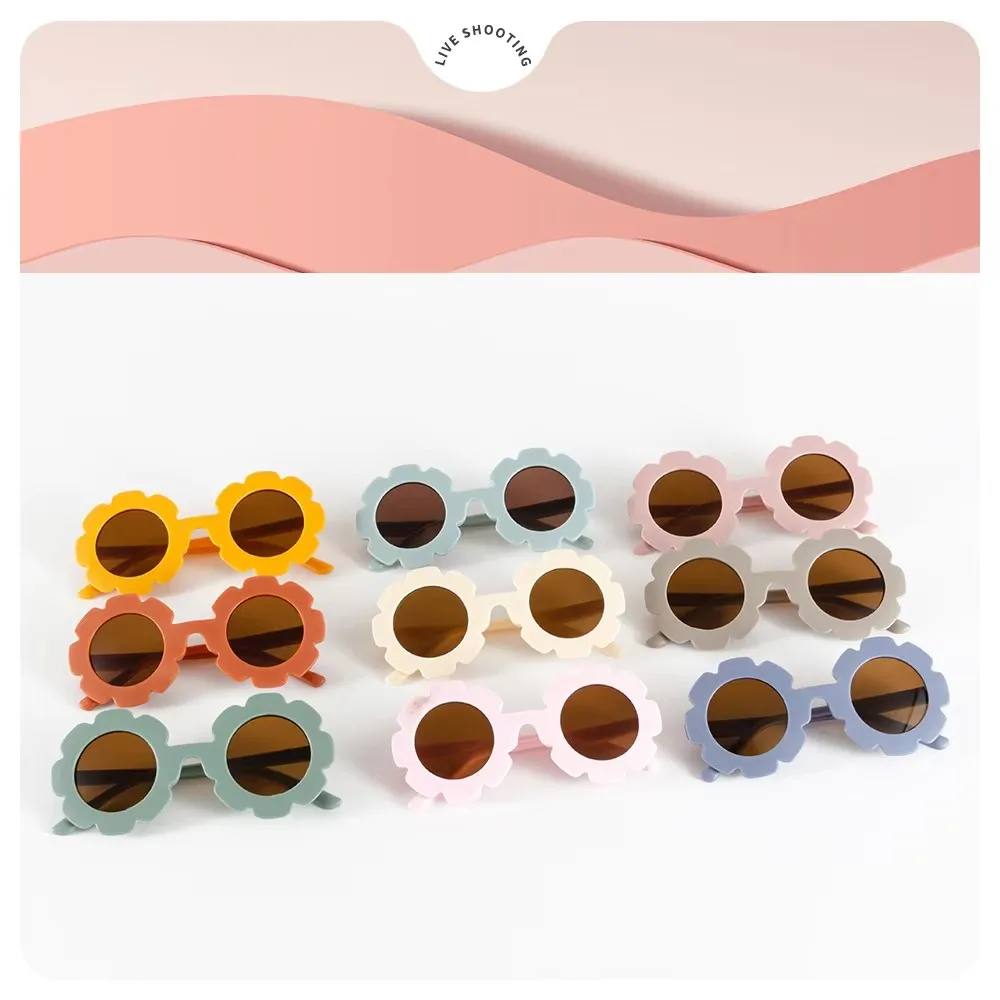 Children's Sunglasses Multi color Optional Cute Sunflower Glasses Straight