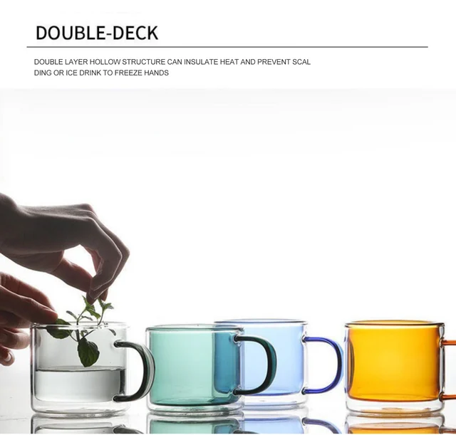 Tasse d'eau en verre à Double paroi 160ml, verres à vin, tasse créative de  terre - AliExpress