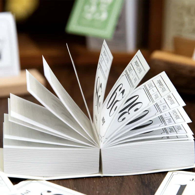 2025 미니 캘린더 도서 365 시트 Tearable 달력 DIY 저널 플래너 장식 재료 종이 스티커 사무용품