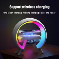 X63 Wireless Charger Colorful Atmosphere Light High-Quality Sound Long Battery Life Bluetooth Speaker Alarm Clock Time Display 2