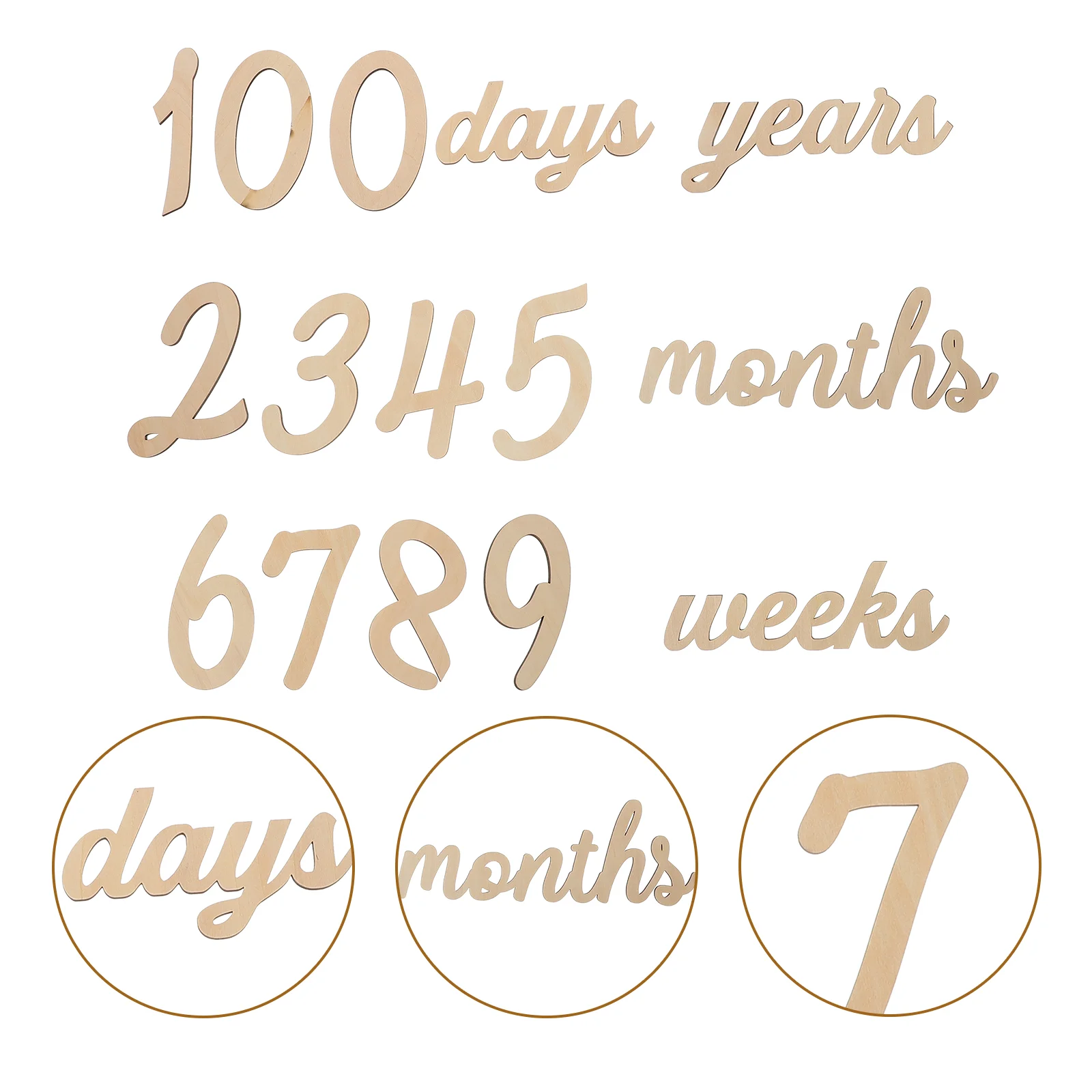 

Baby Month Card Wooden Monthly Milestone Lettering Birthday Party Decor Shower Infant Wall