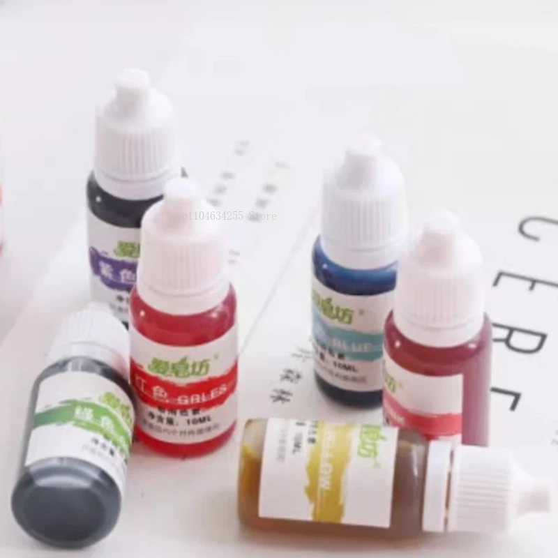 10ml/병 7가지 색상 비누 베이스 전문 착색제 DIY 수제 창의적인 모양 아로마테라피 비누 염색 색소