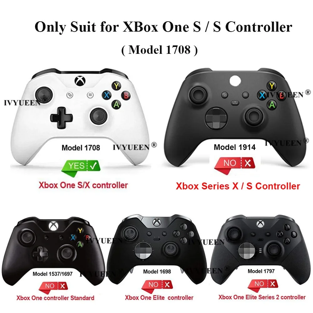 IVYUEEN Xbox One X S 컨트롤러 케이스 페이스플레이트 커버 RB LB RT LT 트리거 버튼 모드 키트 모델 1708용 교체 하우징 쉘