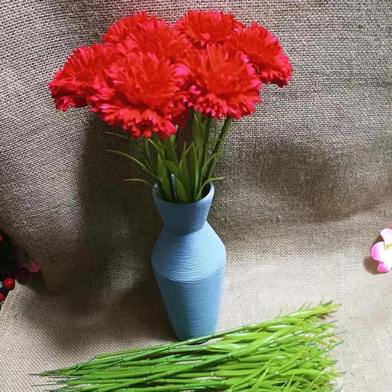 32cm Carnation stems plastic sticks for Soap Carnation head Silk flower DIY floral gift forr Mother